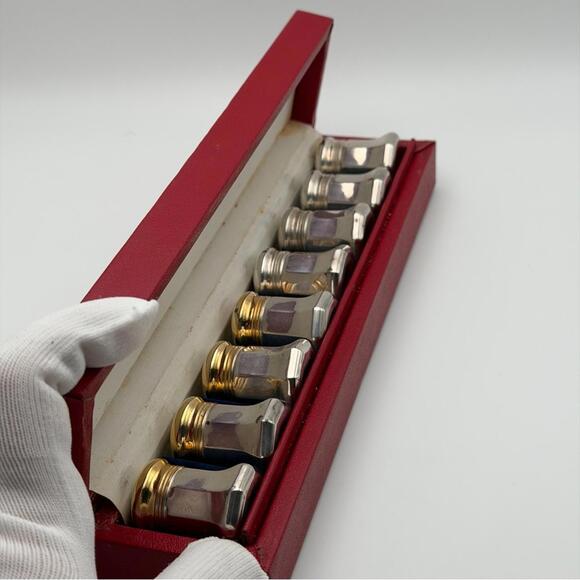 Cartier Sterling Silver Salt & Pepper Shakers Set – Gilt Lids – With Box - Picture 2 of 7